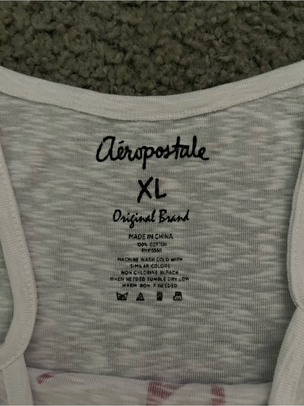 Aeropostale White Tank Top with Red & Navy Graphic - Picture 5 of 5